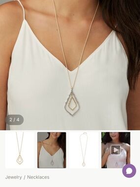 NWT Kendra Scott Simon Pendant Necklace - Gold